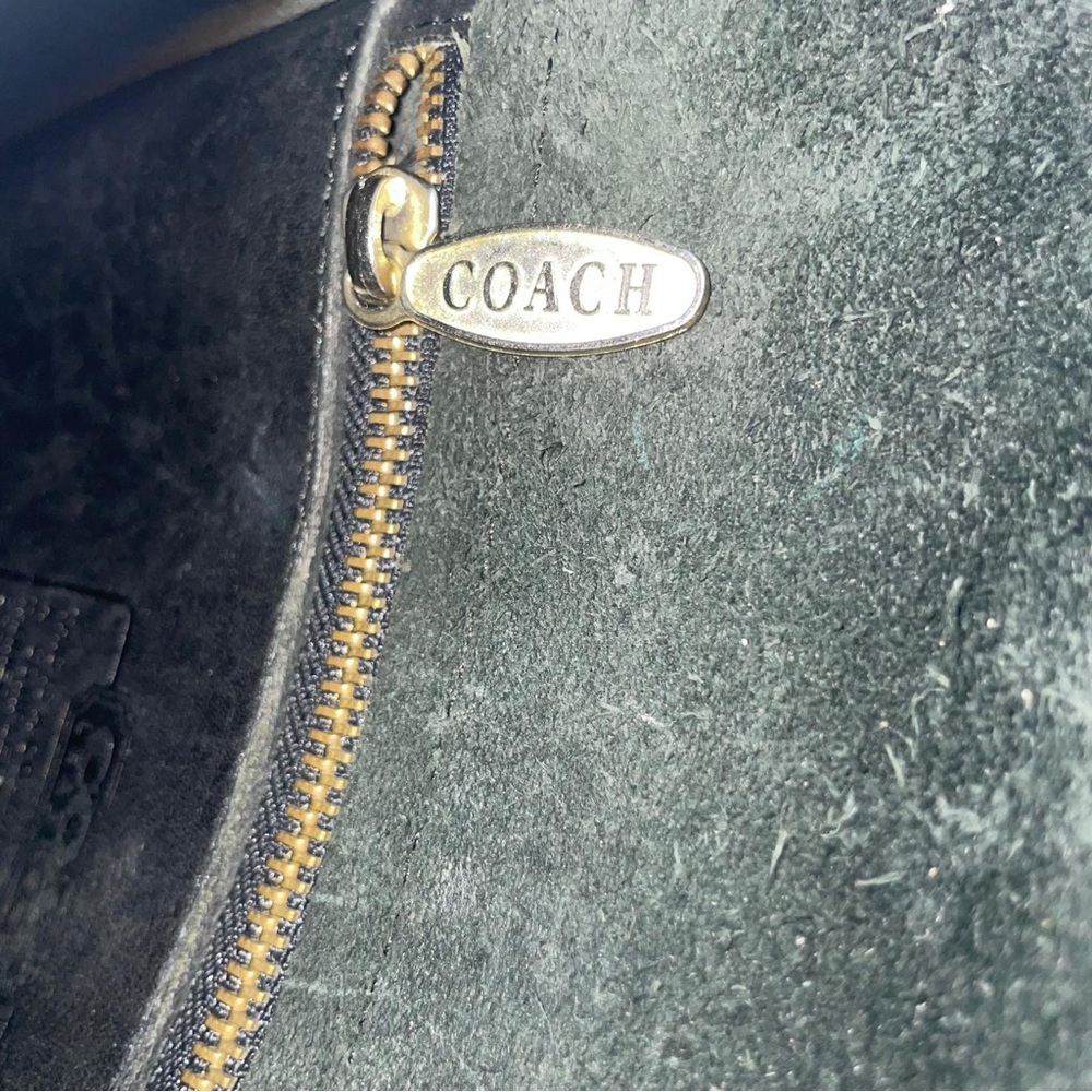 COACH Vintage Black Leather Crossbody Bag Purse Classic 202-09 Twist Lock - Picture 9 of 13